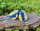 Серьги плаги WoodWork TUNNEL Double Drop Blue 52 мм Деревянные - изображение 5