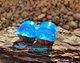 Серьги плаги WoodWork TUNNEL Round Blue Foil 34 мм Деревянные - изображение 5