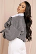 Жіноча вельветова сіра куртка MissPap 9087 50 (2XL) - зображення 2