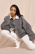 Жіноча вельветова сіра куртка MissPap 9087 50 (2XL) - зображення 3