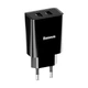 Адаптер мережевий BASEUS Speed Mini Dual U Charger |2USB, 2A, 10.5W| (CCFS-R02) Колір Black - зображення 1