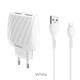 Адаптер сетевой Hoco Lightning Cable Max energy C78A |2USB, 2.4A| белый - изображение 2