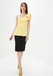 Женский костюм блуза с бантиком + юбка миди Подіум Bow 27928-YELLOW XXL Желтый - изображение 2