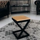 Табурет в стиле лофт LevLoft Small 45х32х32 см натуральный цельноламельных бук - изображение 2