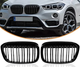 Решетки радиатора BMW X1 F48 2015-2019 год Черные глянцевые Двойные M-Look - изображение 1