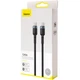 Кабель Baseus Cafule Cable Type-C to Type-C 100W 2m CATKLF-ALG1 Black-Grey - зображення 4