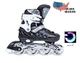Роликовые коньки детские раздвижные Scale Sports BLACK LF 905 Черные с белым размер 29-33 передние колеса СВЕТЯТСЯ - изображение 1