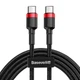 Кабель Baseus Cafule Cable Type-C to Type-C PD2.0 60W 20V 3A 2m CATKLF-H91 Black-Red - изображение 1