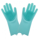Силіконові багатофункціональні рукавички для миття та чищення Magic Silicone Gloves Бірюза - зображення 5