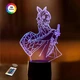 3D нічник "Кочо Канае" (ЗБІЛЬШЕНЕ ЗОБРАЖЕННЯ) подарункова упаковка + 16 кольорів + пульт ДК + мережевий адаптер + батарейки (3ААА) 3DTOYSLAMP - зображення 1