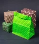 Пакет подарочный eko-kraft 260х150х350 мм 100 шт/уп Крафт пакет зеленый в белый горошек Бумажный пакет с широким дном универсальный упаковочный для бутиков магазинов одежды - изображение 2