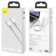 Кабель Baseus USB-C 100W Quick Charge для MacBook/iPad/Samsung/Huawei/Xiaomi|1M, 5A, 100W| White - зображення 3