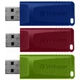 USB флеш накопичувач Verbatim 3x16GB Slider Red/Blue/Green USB 2.0 (49326) - зображення 2