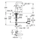 Смеситель для раковины высокий Grohe Essence M-Size (цвет - тёмный графит, матовый), с донным клапаном (32628AL1) - изображение 7