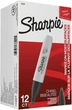 Маркеры перманентные Sharpie Permanent Markers, Chisel Tip Черный 12 шт. (‎‎38201) - изображение 1