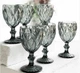 Бокалы для вина из цветного стекла набор 6 шт Glassware 240 мл Серый (Крупный ромб) - изображение 4