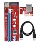 Райзер SATA 007S 60см USB PCI-E 1x to 16x САТА 375325668 Червоний - зображення 3