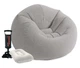 Надувне крісло Intex Beanless Bag з насосом і подушками Сірий 107х104х69 см (IP-172870) - зображення 1