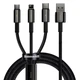 Кабель Baseus 3в1 TUNGSTEN GOLD Fast Charging 3в1 3.5A (Micro USB+Lightning+Type-C) 1.5m - изображение 1