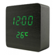 Электронные настольные часы LED WOODEN CLOCK VST 872 квадратные под дерево, черные, зелёная подсветка - изображение 1