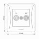 ТВ розетка Videx BINERA TV+SAT конечная белая (VF-BNSK2TVS) - изображение 5