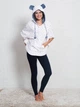 Женское домашнее пончо с капюшоном и ушками Vienetta Secret 3443 белое с синим One size - изображение 1