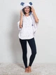 Женское домашнее пончо с капюшоном и ушками Vienetta Secret 3443 белое с синим One size - изображение 2