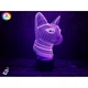 3D ночник "Кошечка" (УВЕЛИЧЕННОЕ ИЗОБРАЖЕНИЕ) подарочная упаковка + 16 цветов + пульт ДУ + сетевой адаптер&nbsp;+ батарейки (3ААА) &nbsp;3DTOYSLAMP - изображение 1