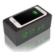 Wireless charger Годинник мережеві з бездротовою зарядкою VST-889 Темне дерево з зеленої LED підсвічуванням - зображення 2