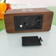 Wireless charger Годинник мережеві з бездротовою зарядкою VST-889 Темне дерево з зеленої LED підсвічуванням - зображення 7
