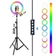 Набор для блогера 2в1 Яркая Разноцветная Светодиодная Кольцевая лампа RGB LED 33 см Селфи Лампа для блогеров с держателем для телефона и со штативом 2 метра 25 Ват 15 режимов - изображение 2