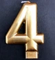 Свечи - цифры в торт "4", высота - 8 см, цвет - золото - изображение 1