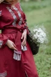 Платье-вышиванка Vyshyvanka "Вышивка гладью Пион" 52 Бордовое 4530 - изображение 4