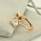 Кольцо Xuping с кристаллами Swarovski 83223 ширина 13 мм цвет белый позолота 18К - изображение 5