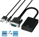 Конвертер адаптер з VGA на HDMI + аудіо 3.5мм 1080 VGA2HDMI перехідник монітор (555277415) Чорний - зображення 2