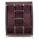 Шкаф тканевый складной Storage Wardrobe 88130 130х45х175 см Коричневый на 3 секции с полками - изображение 2