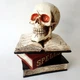 Декор Череп на древних книгах с подсветкой на Хэллоуин, 20×26×18 см - зображення 4