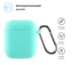 Силиконовый чехол для наушников Apple AirPods 2, Hang Case, бирюзовый, ультратонкий защитный кейс толщиной 2 мм, защита от царапин, пыли и ударов, компактный, с карабином для крепления, ArmorStandart (ARM59686) - изображение 2