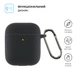 Силиконовый чехол для наушников Apple AirPods 2, Hang Case, черный, ультратонкий защитный кейс толщиной 2 мм, защита от царапин, пыли и ударов, компактный, с карабином для крепления, ArmorStandart (ARM59679) - изображение 2