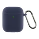 Силиконовый чехол для наушников Apple AirPods 2, Hang Case, синий, ультратонкий защитный кейс толщиной 2 мм, защита от царапин, пыли и ударов, компактный, с карабином для крепления, ArmorStandart (ARM59681) - изображение 1