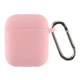 Силиконовый чехол для наушников Apple AirPods 2, Hang Case, розовый, ультратонкий защитный кейс толщиной 2 мм, защита от царапин, пыли и ударов, компактный, с карабином для крепления, ArmorStandart (ARM59688) - изображение 1