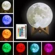 3D Нічник Місяць RGB настільний світильник нічник 3D Moon Light Lamp 15 см з акумулятором 16 кольорів з пультом - зображення 2