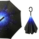 Зонт Up-Brella Звёздное небо удобный складывающийся зонтик в обратном направлении длинная ручка антизонт хит (SKU_2907-7807) - изображение 2