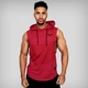 Безрукавка мужская жилетка с капюшоном Fitness Wolf красная M - изображение 1