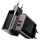 Зарядний мережеве Baseus Mirror Lake BS-E912 QC3.0 18W (2USB 3A) Чорний - зображення 1