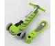 Самокат триколісний Т-07196 (4) Best Scooter, САЛАТОВИЙ, З СИДІННЯМ, складне алюмінієве кермо, 4 колеса PU зі світлом, d = 12 см - изображение 3