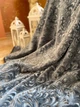 Велюровий плед з візерунком Vie Nouvelle 200х240 Темно-сірий - зображення 1