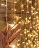 Новорічна весільна світлодіодна гірлянда шторка дощ "Водоспад" 560 LED 3х2 метри (теплий білий) - зображення 2