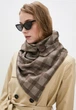 Шарф "Эдинбург" большой MyScarf теплый коричнево-бежевая клетка, застежка-пуговица - изображение 1