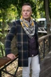 Шарф-бактус мужской "Эдинбург" большой теплый от MyScarf серый с желтым - изображение 3